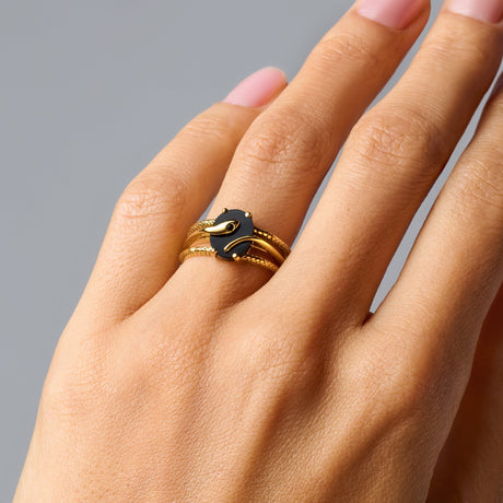 Black Onyx Ring - Serpent of Rebirth