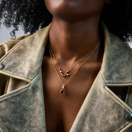 Aquarius Zodiac Constellation & January Birthstone Necklaces