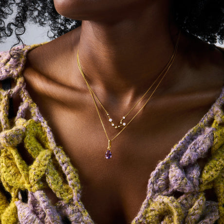 Aquarius Zodiac & February Birthstone Necklaces