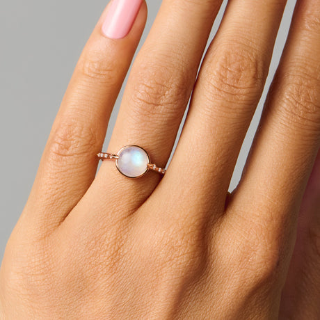 Moonstone Energy Ring - Intuition Engraved