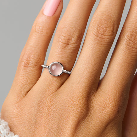 Rose Quartz Energy Ring - Self-Love Engraved