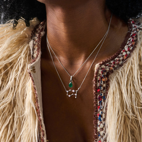Gemini Zodiac & May Birthstone Necklaces