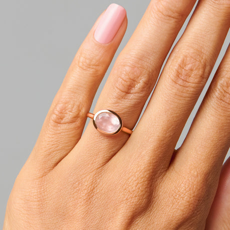 Rose Quartz Skin Touch Ring - Feel the Love