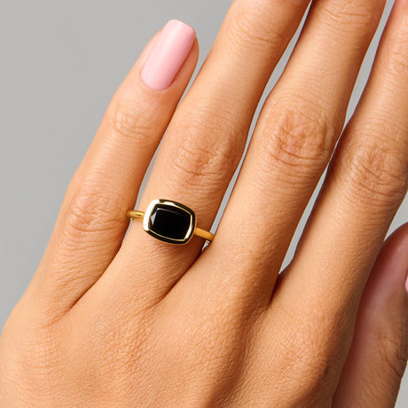 Black Obsidian Skin Touch Ring - Touched by Strength