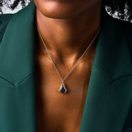 Black Obsidian Necklace - Hands of Protection