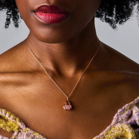 Rose Quartz Necklace - Hands of Love