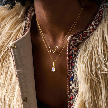 Libra Zodiac & October Birthstone Necklaces