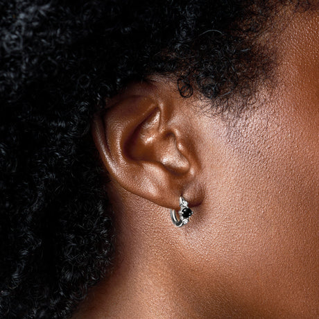 Black Obsidian Earrings - Loveliness Hoops