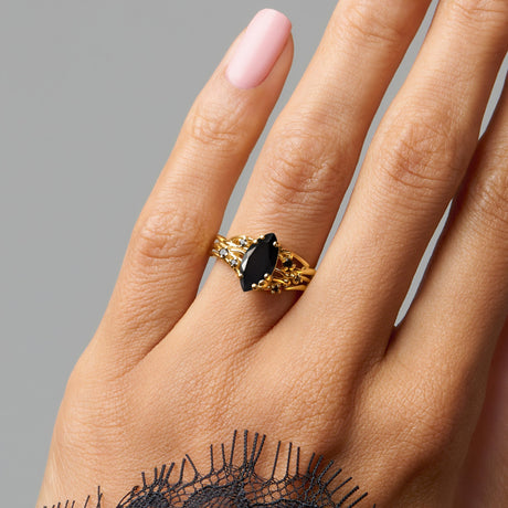 Black Obsidian Black Spinel Ring - Radiance