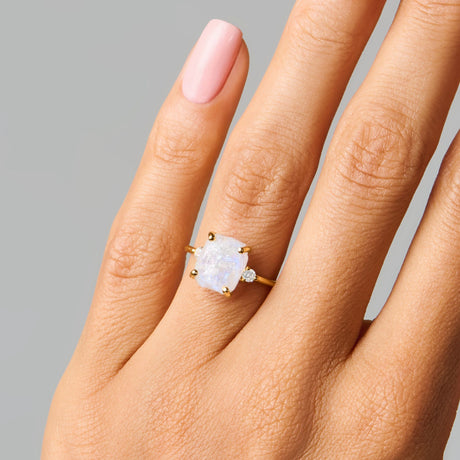 Moonstone Diamond Ring - Raw Allure