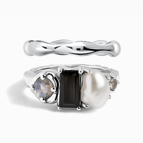 Black Obsidian Treasure & Magma Rings