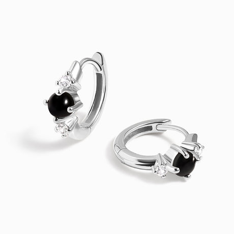 Black Obsidian Earrings - Loveliness Hoops