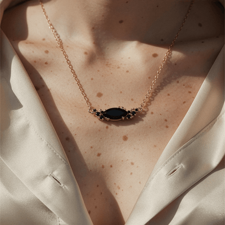 Black Obsidian Black Spinel Necklace - Luminary