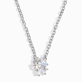 White Zircon Moonstone Necklace - Orion