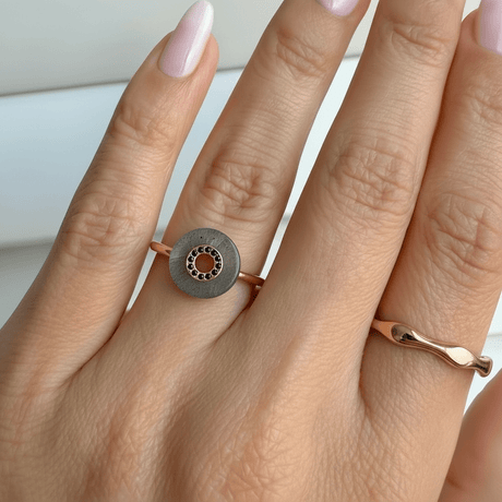 Labradorite Black Spinel Fidget Ring - Liora