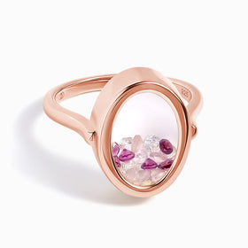 Rose Quartz Rhodolite Ring - Halo of Calm
