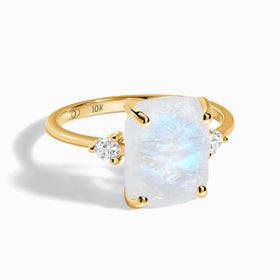 Moonstone Diamond Ring - Raw Allure