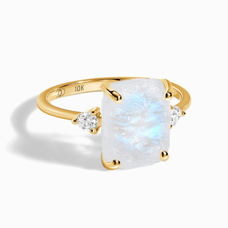 Moonstone Diamond Ring - Raw Allure