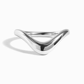 Stackable Ring Band - Dome Wishbone