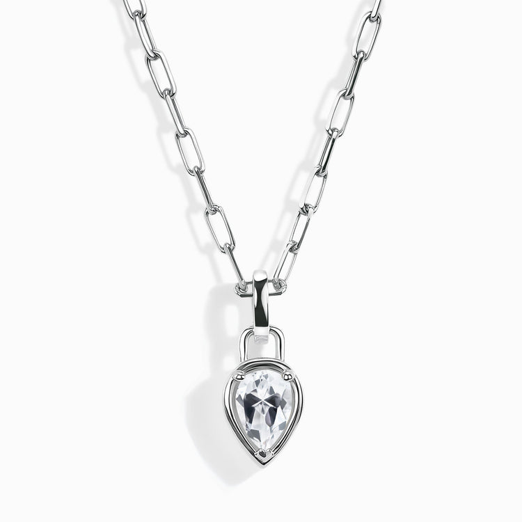 White Topaz Widelink Necklace - April Birthstone – Moon Magic