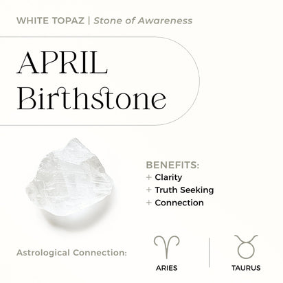 White Topaz Necklace Floating Sway April Birthstone – Moon Magic