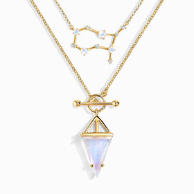 Moonstone Gemini Zodiac Constellation & Heroine Necklaces