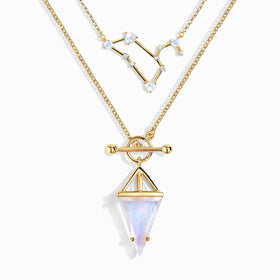 Moonstone Leo Zodiac Constellation & Heroine Necklaces