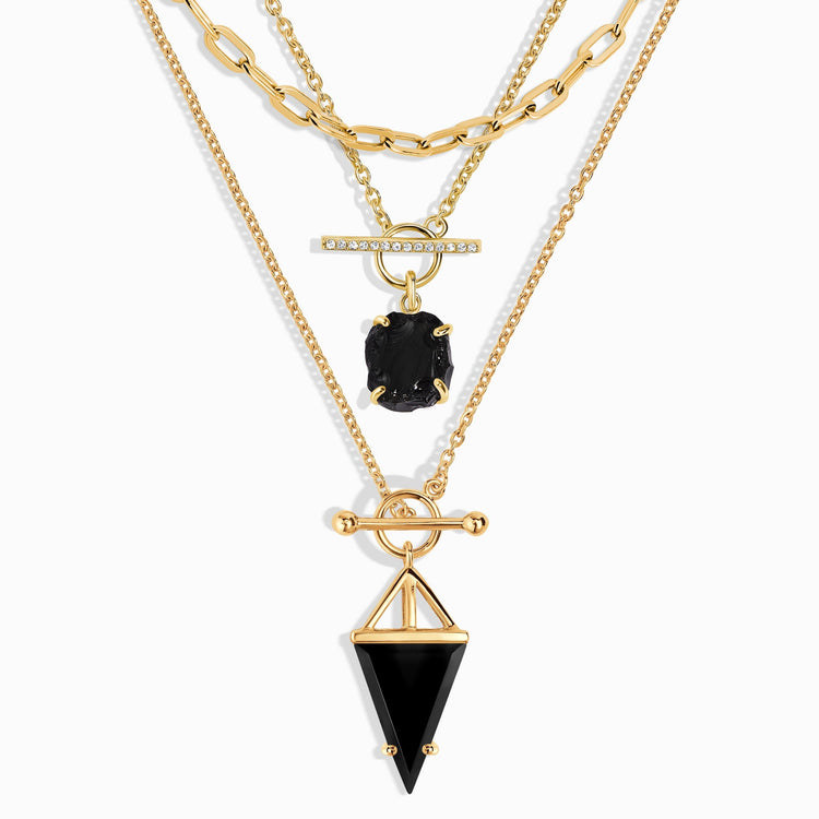 Jewever Moonstone & Black Obsidian Choker Necklace - Crystal Healing Stone Bead Necklace For Women | 43-48cm Length - View #3