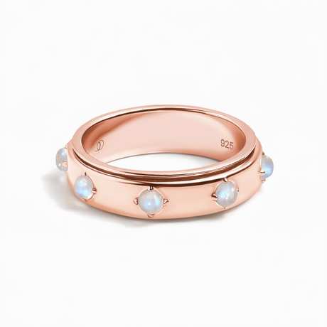 Moonstone Fidget Ring - Rooted Rotation