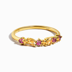 Citrine Pink Topaz Ring - Grace