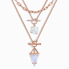 Heroine T-Lock & Raw Crystal T-Lock Necklaces & Widelink Chain