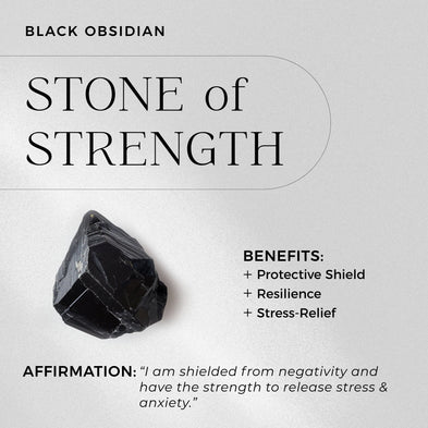 Black Obsidian Ring - Hidden Heart