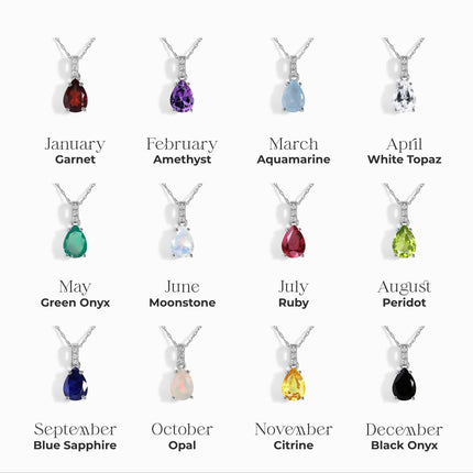 Blue Sapphire Lab Diamond Necklace Sway - September Birthstone