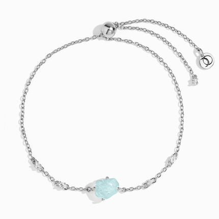 Raw Crystal Bracelet - Aquamarine 'Courage'