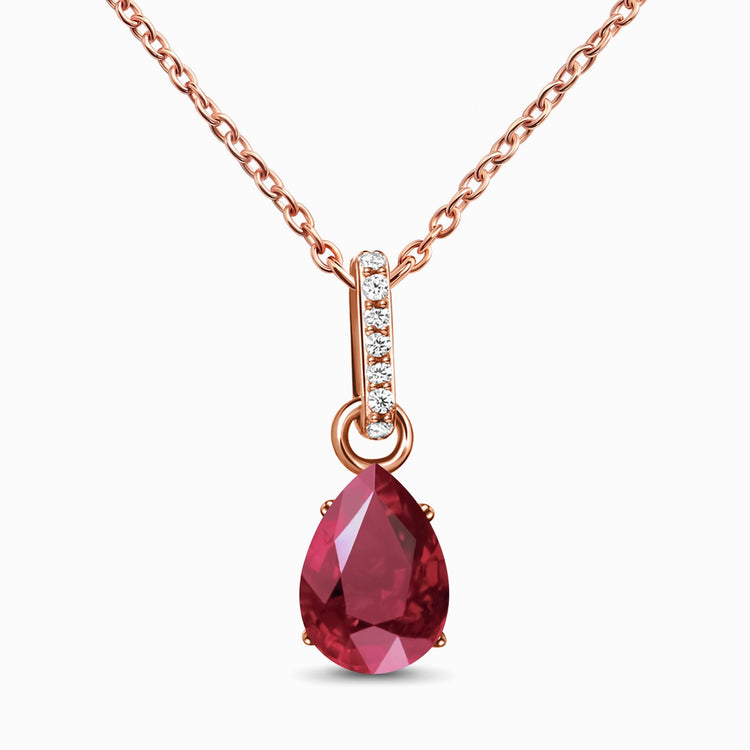14K Gold Oval Cut Ruby Necklace – King The Jeweler