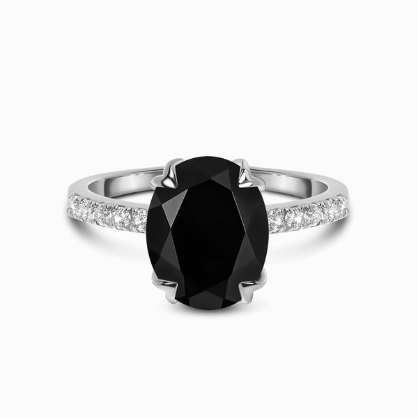 Mens Real 925 Sterling Silver Natural Black Onyx Gemstone W. Horse Design  Ring