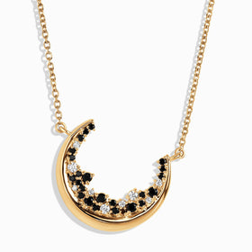 Black Spinel White Zircon Necklace - Lush Luna