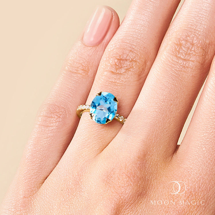Solid Gold Something Blue Topaz Ring | Local Eclectic – local eclectic