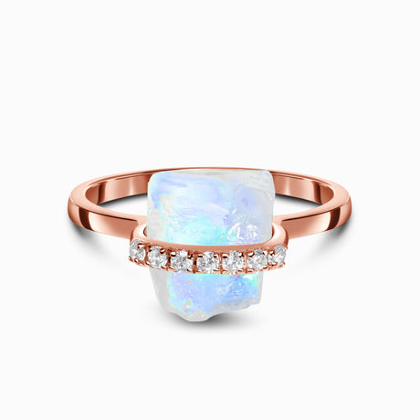Raw Crystal Ring - Sassy Moonstone
