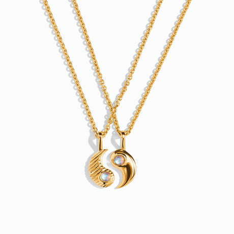 Friendship Necklaces - Moonstone Yin Yang