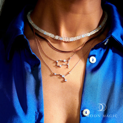Moonstone Necklace - Cancer Zodiac Constellation