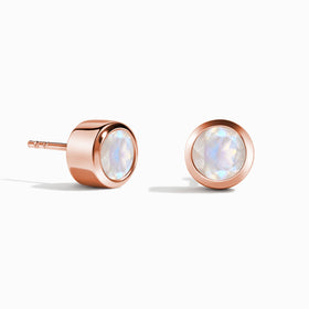 Moonstone Studs - Solitaire