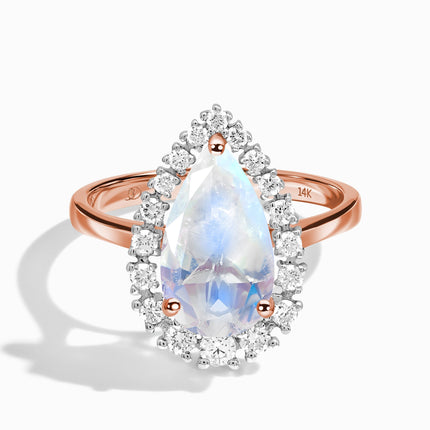 Moonstone Lab Diamond Ring - Caress