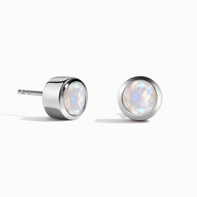 Moonstone Studs - Solitaire
