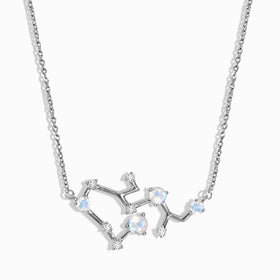 Fine Moonstone Lab Diamond Necklace - Sagittarius Zodiac Constellation
