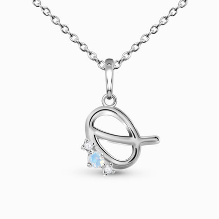 Moonstone Necklace - Lucky Letter Q