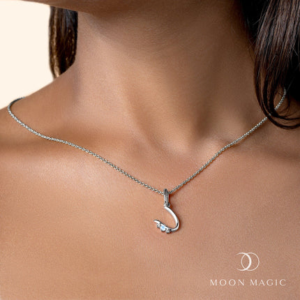 Moonstone Necklace - Lucky Letter U