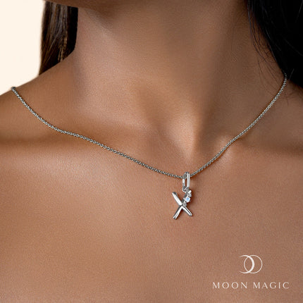 Moonstone Necklace - Lucky Letter X