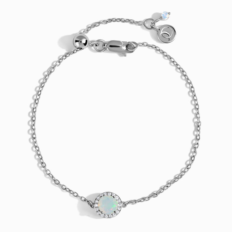 Round Opal Linked Bracelet, Dark Blue – Corazon Sterling Silver from Taxco