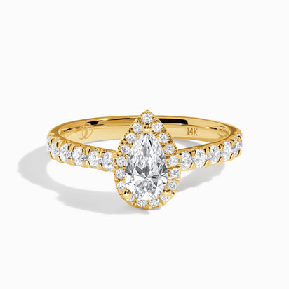 Tianyu gems flower ring pure gold with moissanite diamonds wedding ring set